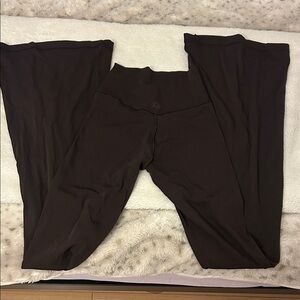 offline by aerie crossover flare leggings brown